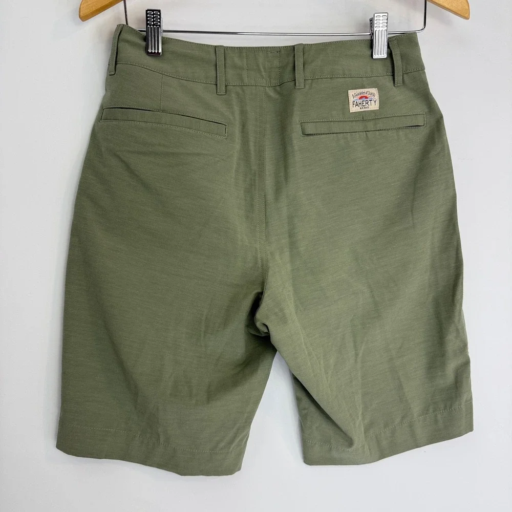 Huckberry‎ Faherty All Day Shorts Mens 28 Green Hybrid Chino Stretch MSC0012